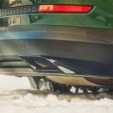 Имитация насадок глушителя SPACE GRAY (серый глянец) для Skoda Kodiaq (2016-н.в.) купить недорого с доставкой в Клин