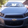 Защита радиатора "Standart" Chevrolet Aveo (2011-2015) верх, чёрная купить недорого с доставкой в Клин