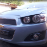 Защита радиатора "Standart" Chevrolet Aveo (2011-2015) верх, чёрная купить недорого с доставкой в Клин