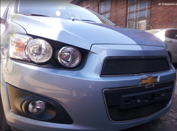 Защита радиатора "Standart" Chevrolet Aveo (2011-2015) верх, чёрная купить недорого с доставкой в Клин