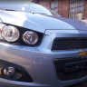 Защита радиатора "Standart" Chevrolet Aveo (2011-2015) верх, чёрная купить недорого с доставкой в Клин