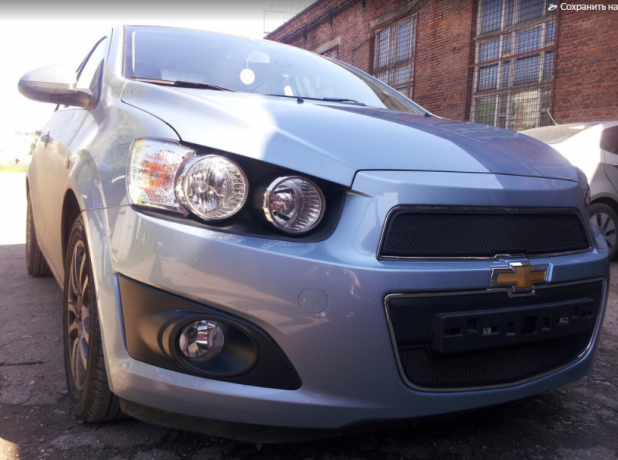 Защита радиатора "Standart" Chevrolet Aveo (2011-2015) верх, чёрная купить недорого с доставкой в Клин