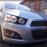 Защита радиатора "Standart" Chevrolet Aveo (2011-2015) верх, чёрная купить недорого с доставкой в Клин