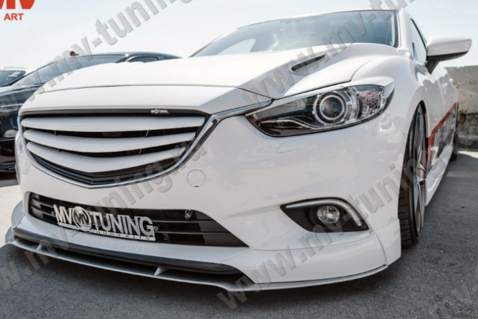 Сплиттер переднего бампера под клыки № 1 "SkyActivSport" для Mazda 6 (2013-н.в.) купить недорого с доставкой в Клин