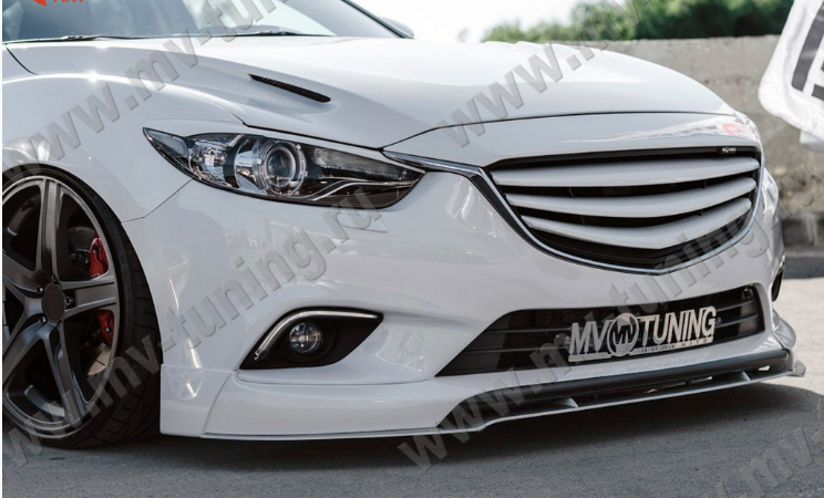 Сплиттер переднего бампера под клыки № 1 "SkyActivSport" для Mazda 6 (2013-н.в.) купить недорого с доставкой в Клин