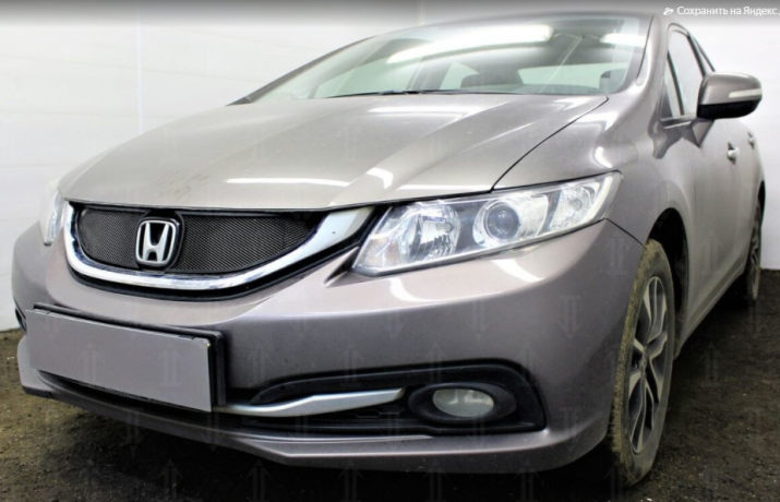 Защита радиатора "Standart" Honda Civic (2012-2015) чёрная купить недорого с доставкой в Клин