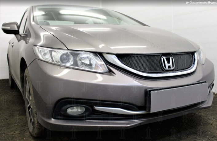Защита радиатора "Standart" Honda Civic (2012-2015) чёрная купить недорого с доставкой в Клин
