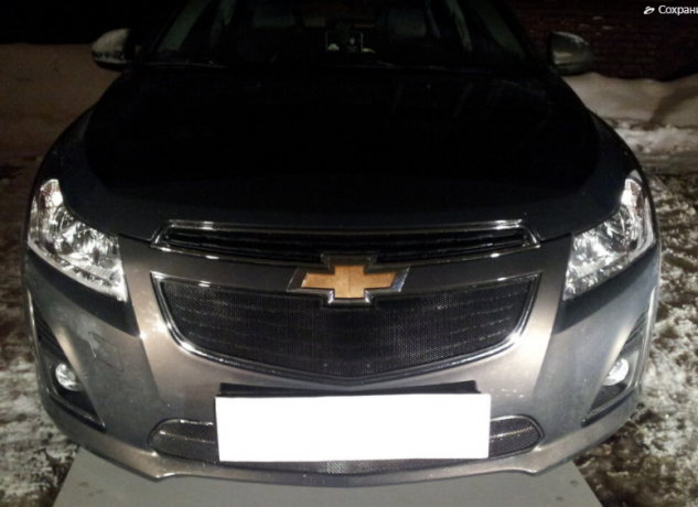 Защита радиатора "Standart" Chevrolet Cruze (2012-2015) верх, чёрная купить недорого с доставкой в Клин