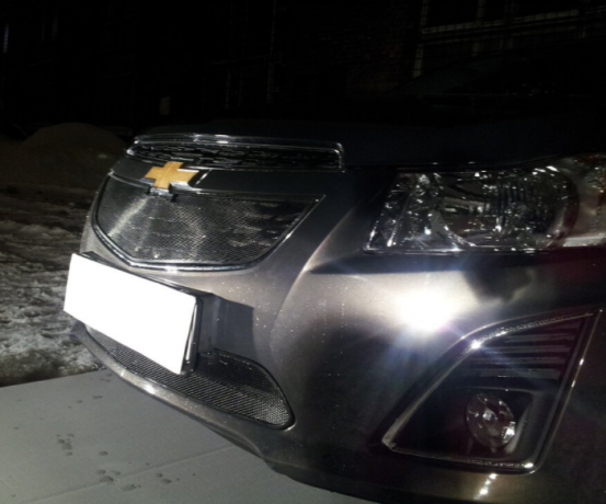 Защита радиатора "Standart" Chevrolet Cruze (2012-2015) верх, чёрная купить недорого с доставкой в Клин