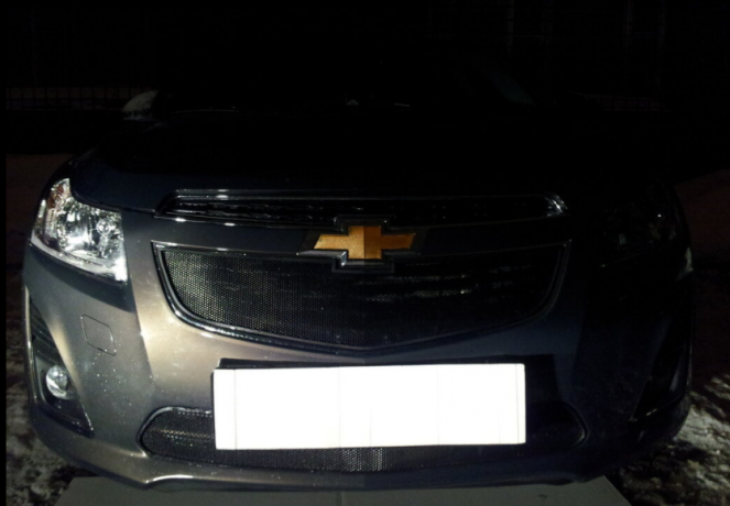 Защита радиатора "Standart" Chevrolet Cruze (2012-2015) верх, чёрная купить недорого с доставкой в Клин