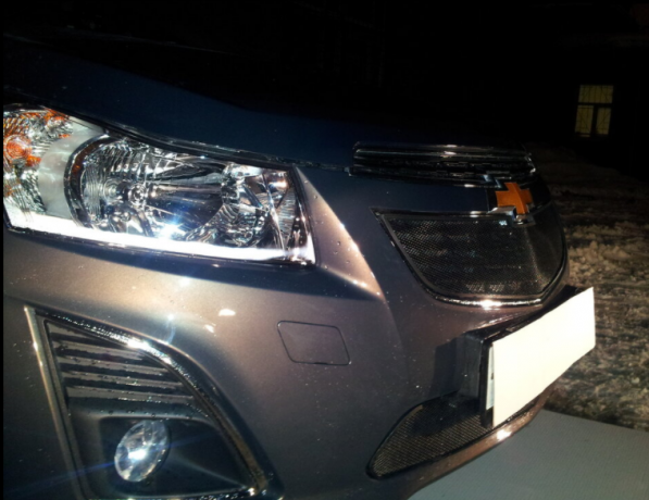 Защита радиатора "Standart" Chevrolet Cruze (2012-2015) верх, чёрная купить недорого с доставкой в Клин