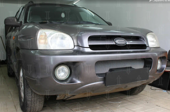 Защита радиатора "Standart" Hyundai Santa Fe (2000-2006) низ, хром купить недорого с доставкой в Клин