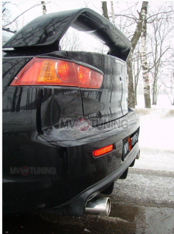 Накладка (юбка) заднего бампера "EVO" var №1 для Mitsubishi Lancer X (2007-2016) купить недорого с доставкой в Клин