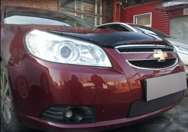 Защита радиатора "Standart" Chevrolet Epica (2006-2013) чёрная купить недорого с доставкой в Клин