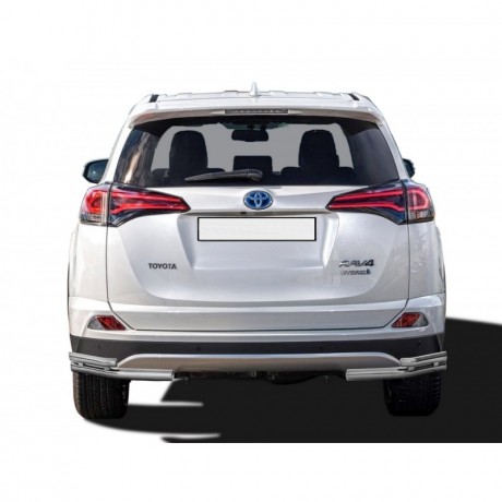 Защита заднего бампера «Уголки двойные» (d51/40) для Toyota RAV4 рестайлинг, (2015-н.в.)(Окрашенное) купить недорого с доставкой в Клин