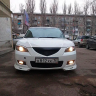 Накладки (клыки) на передний бампер Mazda 3 седан (2003-2009) глянец купить недорого с доставкой в Клин