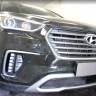Защита радиатора "Standart" Hyundai Grand Santa Fe (2016-2018) под датчик ACC, чёрная купить недорого с доставкой в Клин