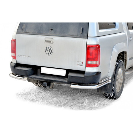 Защита заднего бампера «Уголки двойные» (d63,5) для Volkswagen Amarok (2010-2016)(Нерж. Сталь) купить недорого с доставкой в Клин