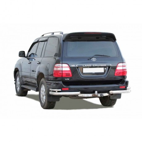 Защита заднего бампера «Уголки двойные» (d76) для Toyota Land Cruiser 100 (1998-2007)(Окрашенное) купить недорого с доставкой в Клин