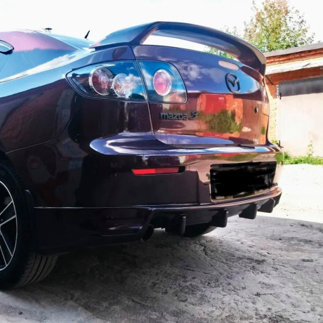 Накладка (юбка) на задний бампер Mazda 3 седан (2003-2009) купить недорого с доставкой в Клин