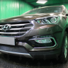 Защита радиатора "Standart" Hyundai Santa Fe (2015-2018) чёрная купить недорого с доставкой в Клин