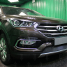 Защита радиатора "Standart" Hyundai Santa Fe (2015-2018) чёрная купить недорого с доставкой в Клин