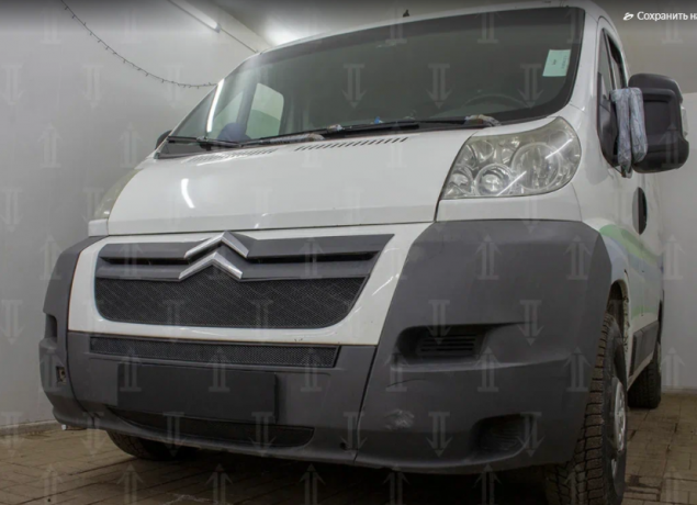 Защита радиатора "Standart" Citroen Jumper (2006-2014) верх, чёрная купить недорого с доставкой в Клин