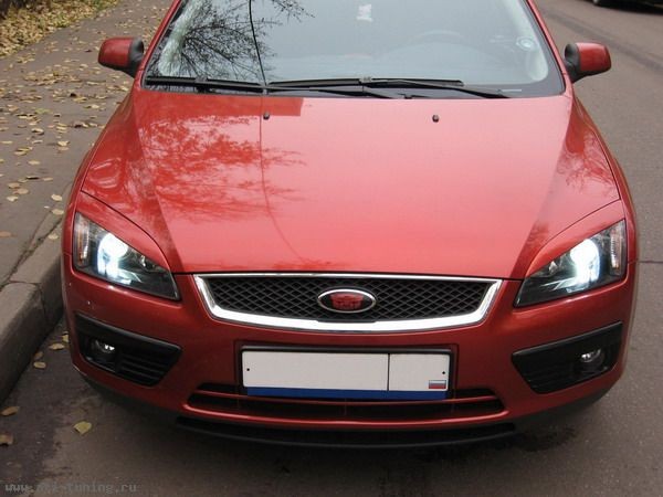 Накладки на фары (реснички) широкие var №2 для Ford Focus 2 (2004-2008) купить недорого с доставкой в Клин