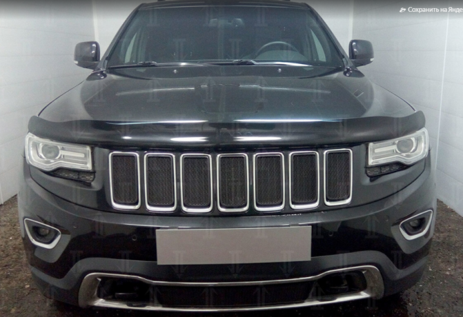 Защита радиатора "Standart" Jeep Grand Cherokee (2013-2018) верх, чёрная купить недорого с доставкой в Клин