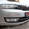 Спойлер переднего бампера (текстурный пластик) для Skoda Rapid (2012-н.в.) купить недорого с доставкой в Клин