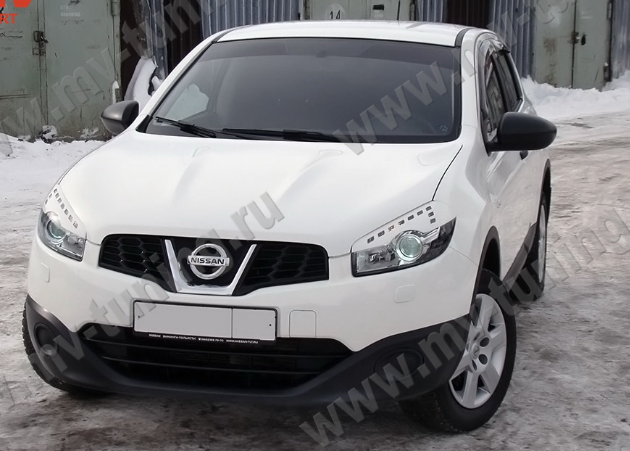 Накладки на фары (реснички) для Nissan Qashqai (2010-2013) купить недорого с доставкой в Клин