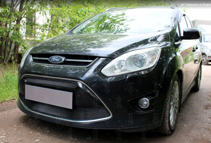 Защита радиатора "Standart" Ford C-MAX (2010-2015) чёрная купить недорого с доставкой в Клин