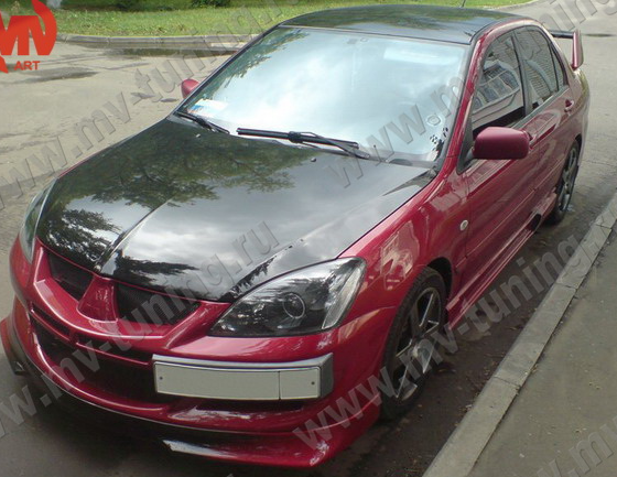 Крепление гос. номера в стиле "EVO" (текстурный пластик) для Mitsubishi Lancer IX (2003-2009) купить недорого с доставкой в Клин