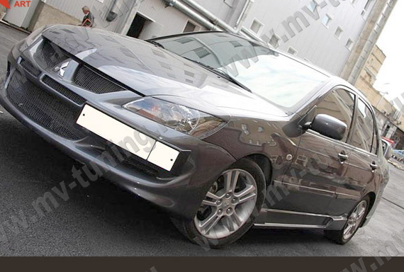 Крепление гос. номера в стиле "EVO" (текстурный пластик) для Mitsubishi Lancer IX (2003-2009) купить недорого с доставкой в Клин
