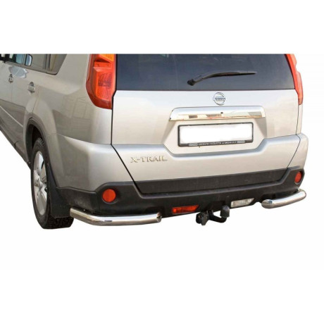 Защита заднего бампера «Уголки» (d63,5) для Nissan X-Trail (2007-2015)(Нерж. Сталь) купить недорого с доставкой в Клин