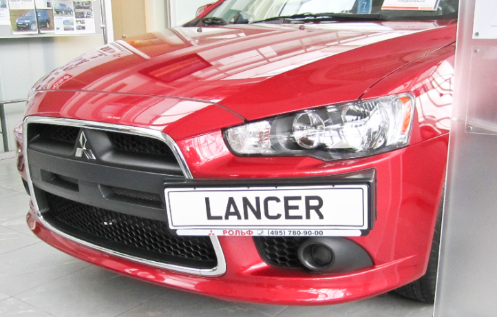 Рамка под номер на передний бампер (текстурный пластик) для Mitsubishi Lancer X (2010-2016) купить недорого с доставкой в Клин