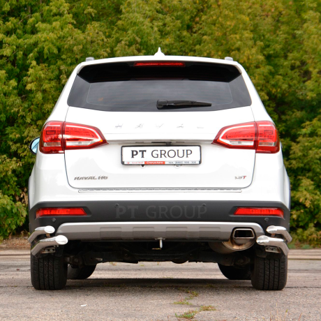 Защита заднего бампера двойная угловая d63/51мм (НПС) HAVAL H6 (2014-н.в.) купить недорого с доставкой в Клин