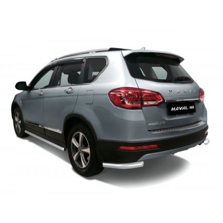 Защита заднего бампера угловая d63мм (НПС) HAVAL H6 (2014-н.в.) купить недорого с доставкой в Клин