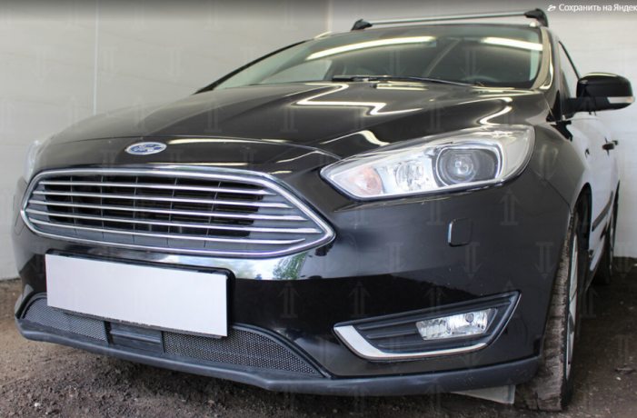 Защита радиатора "Standart" Ford Focus III рестайлинг (2014-2019) под датчик ACS+ASLD, чёрная купить недорого с доставкой в Клин