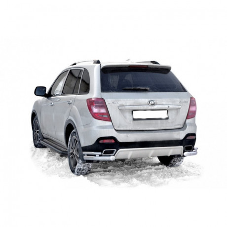 Защита заднего бампера «Уголки двойные» (d63,5) для Lifan X60 (2016-н.в.)(Окрашенное) купить недорого с доставкой в Клин