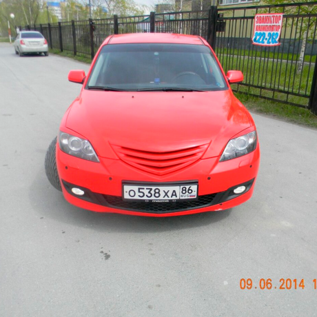 Решетка радиатора "Две полоски" для Mazda 3, хэтчбэк (2003-2009) купить недорого с доставкой в Клин