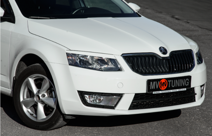 Вставки переднего бампера в стиле "RS" для Skoda Octavia III A7 (2013-2016) купить недорого с доставкой в Клин