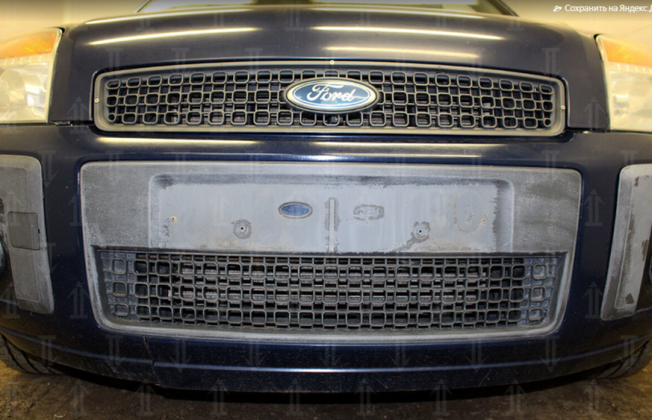 Защита радиатора "Standart" Ford Fusion (2005-2012) верх, чёрная купить недорого с доставкой в Клин