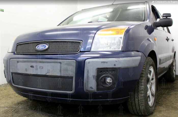 Защита радиатора "Standart" Ford Fusion (2005-2012) верх, чёрная купить недорого с доставкой в Клин