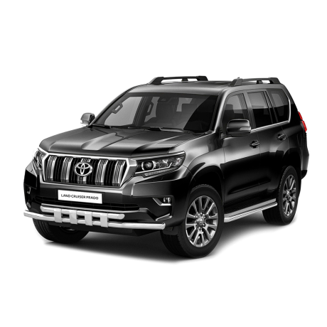 Защита переднего бампера двойная с пластинами d63/63мм (НПС) TOYOTA LAND CRUISER PRADO 150 (2017-н.в.) купить недорого с доставкой в Клин