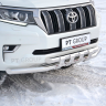 Защита переднего бампера двойная с пластинами d63/63мм (НПС) TOYOTA LAND CRUISER PRADO 150 (2017-н.в.) купить недорого с доставкой в Клин