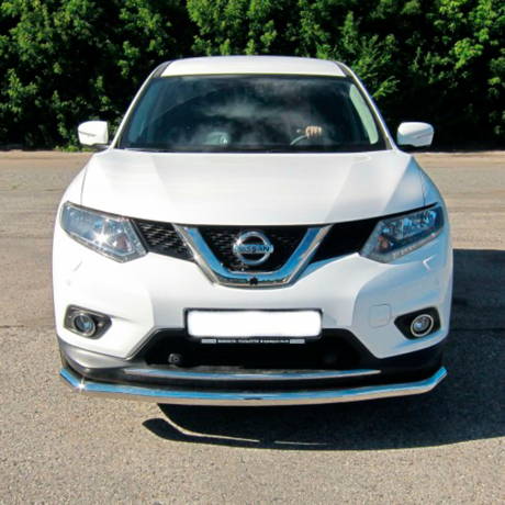 Защита переднего бампера одинарная d63мм (НПС) Nissan X-Trail (2015-н.в.) купить недорого с доставкой в Клин