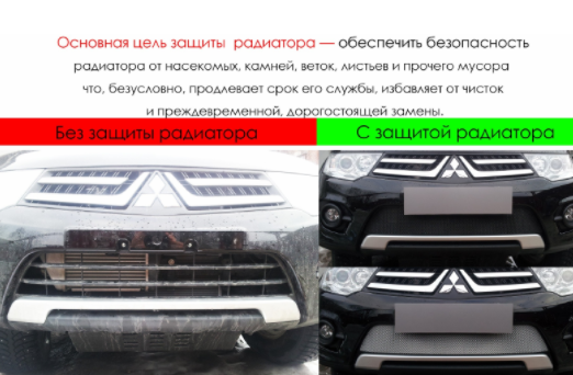 Защита радиатора "PREMIUM" Mitsubishi ASX (2012-2016) купить недорого с доставкой в Клин