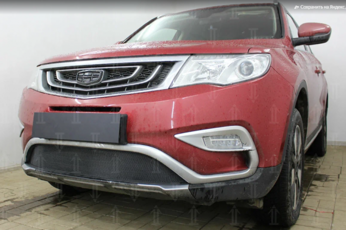 Защита радиатора "Standart" Geely Atlas I (2017-н.в.) чёрная купить недорого с доставкой в Клин