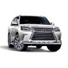 Защита переднего бампера двойная с пластинами d63/63мм (НПС) LEXUS 450D (2015-н.в.) купить недорого с доставкой в Клин